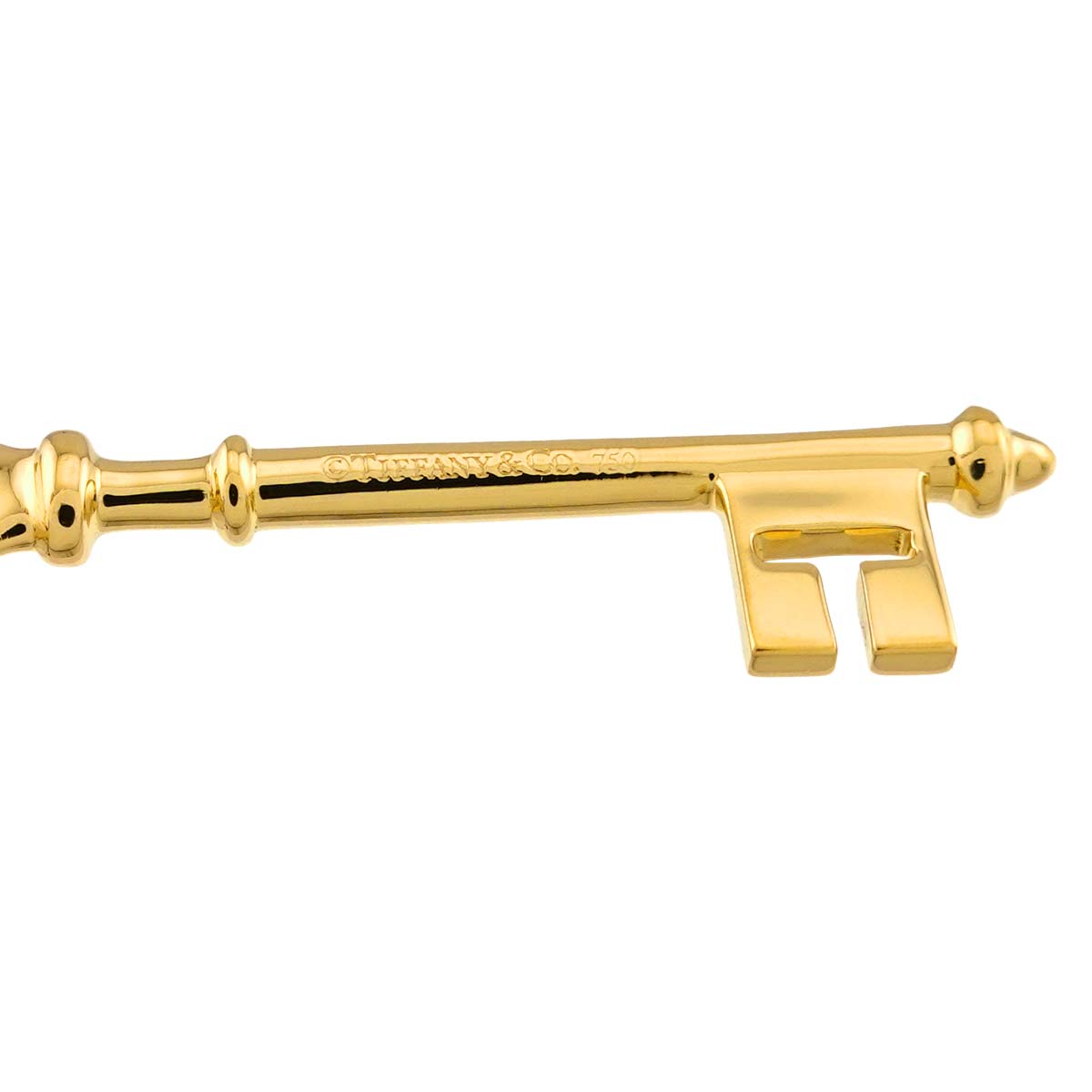 Clover Key Diamond Pendant Top 18K Yellow Gold 750