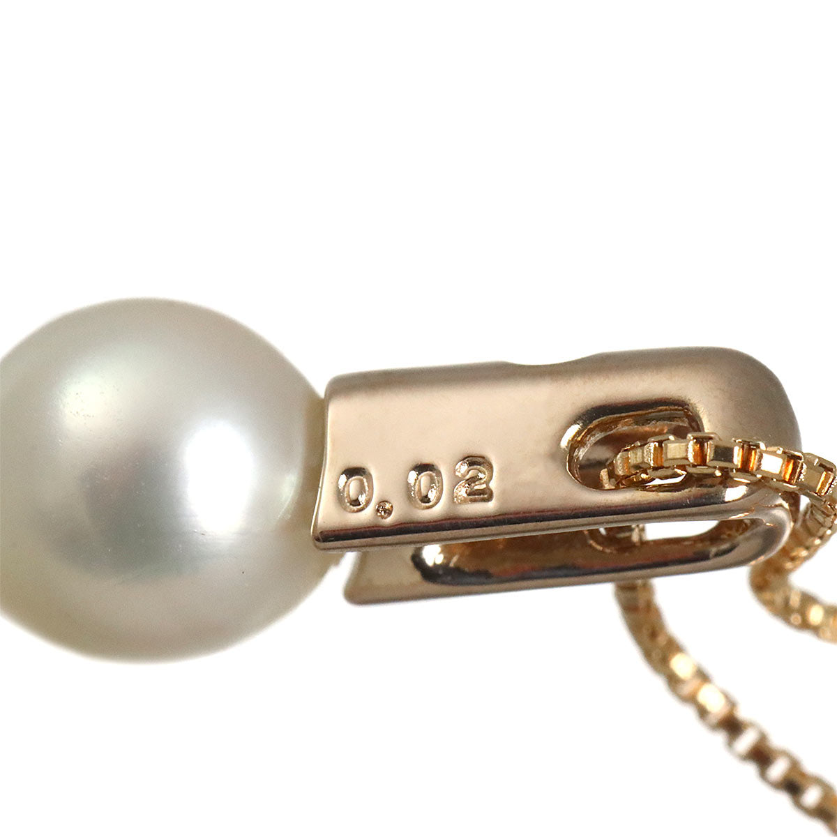 Akoya Pearl 6.4mm Diamond 0.02ct Necklace 18K PG 750