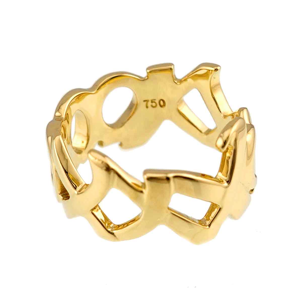 love kiss Ring 18K Yellow Gold 750 Size 4(US)