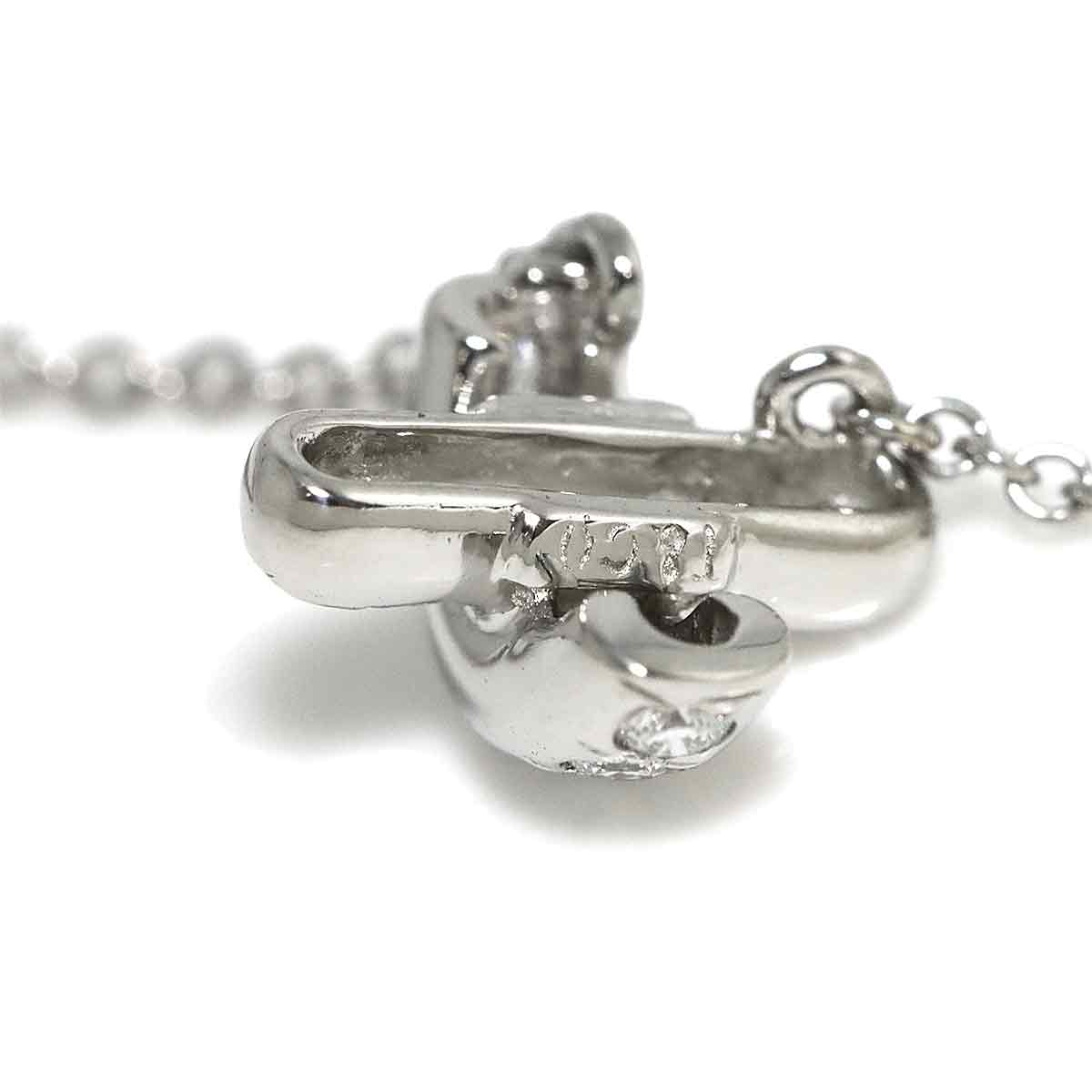 Cross stitch Diamond Necklace Platinum