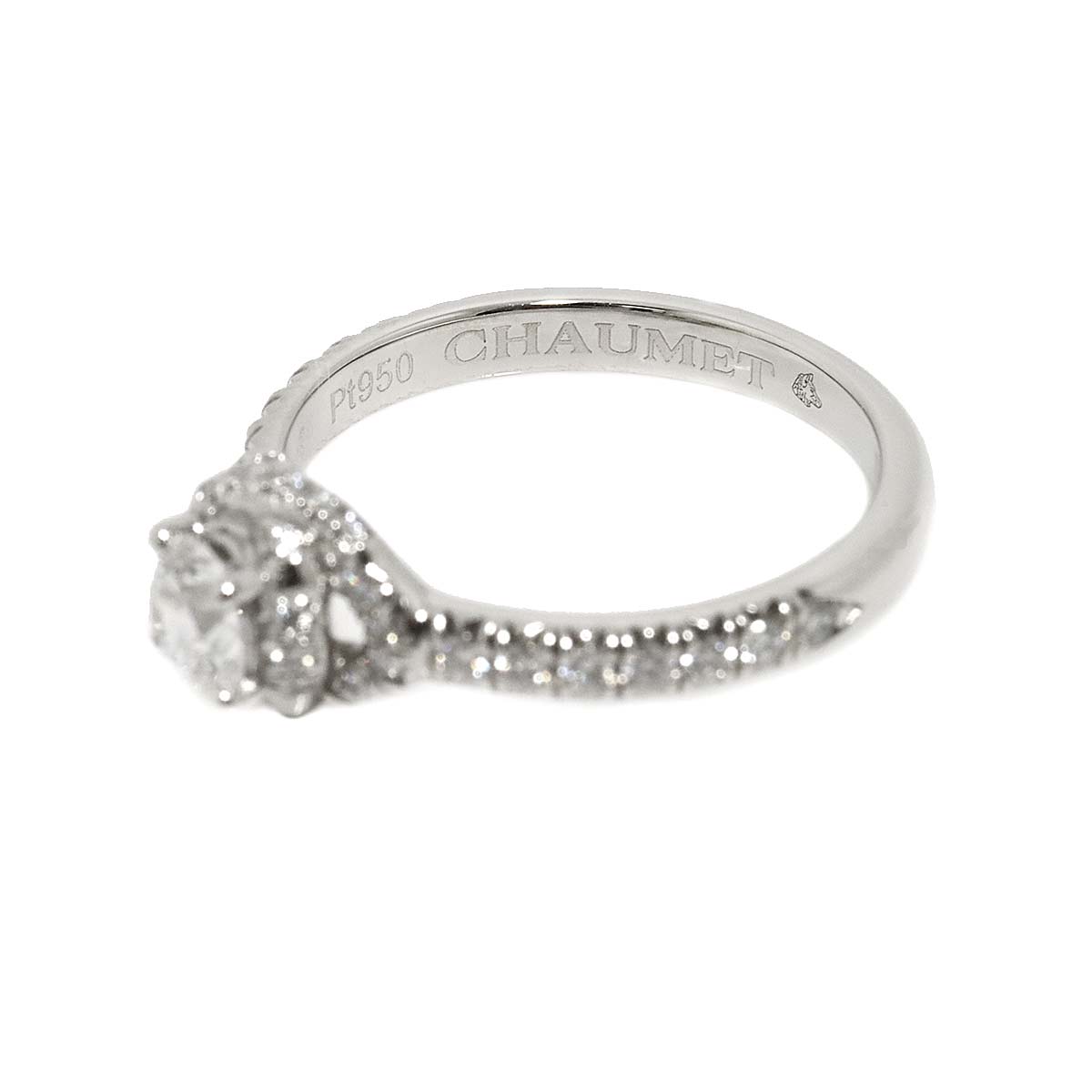 Liens Damour Diamond 0.34ct D/VVS1/3EX Ring Pt size4.5(US)