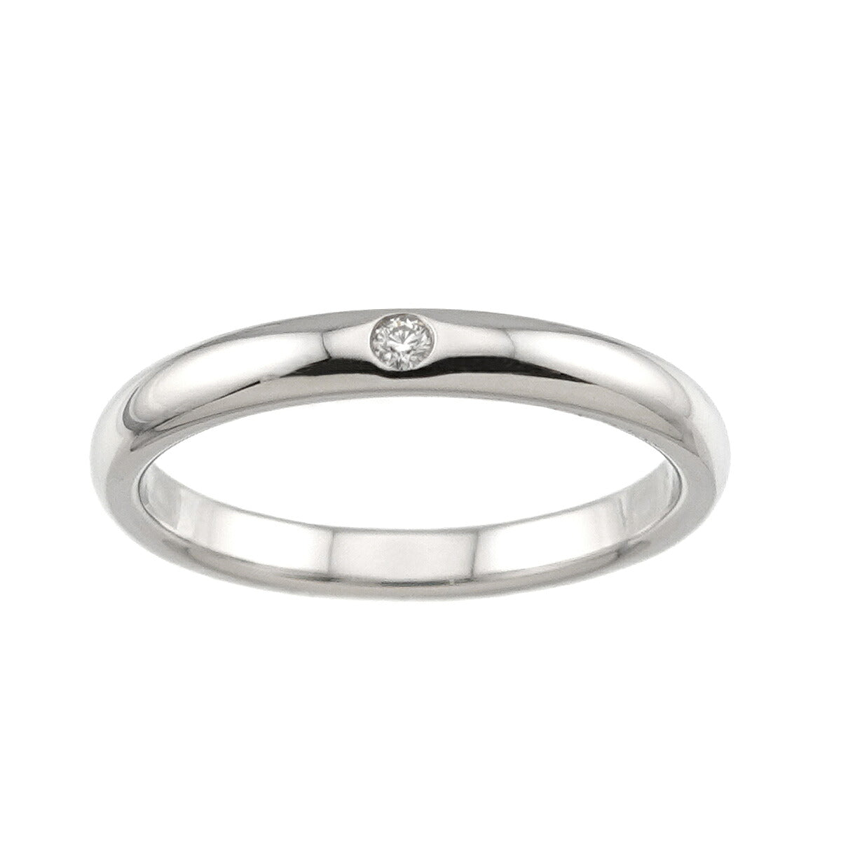 Stacking Band Ring Diamond 1P Pt Size7.25(US)
