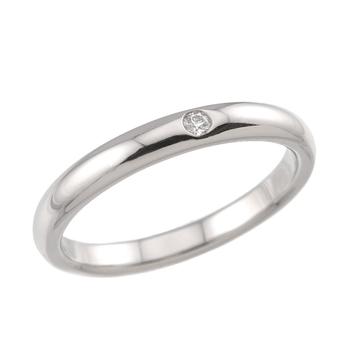 Stacking Band Ring Diamond 1P Pt Size7.25(US)