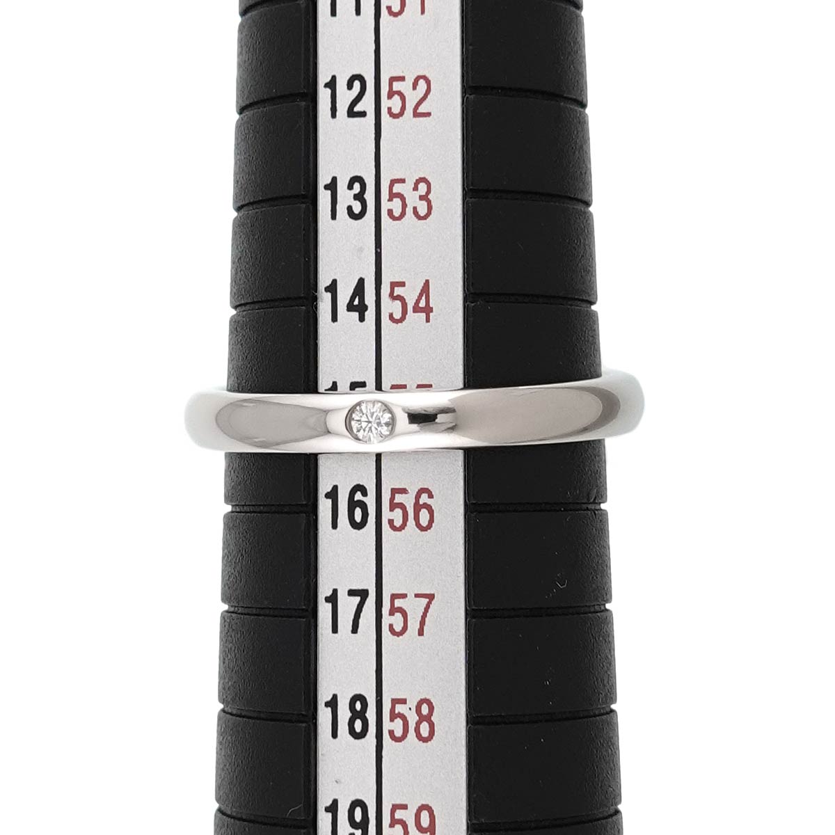 Stacking Band Ring Diamond 1P Pt Size7.25(US)