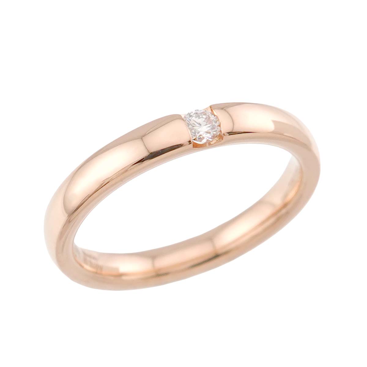 Diamond Ring Pink Gold 750 size3.25-3.75(US)