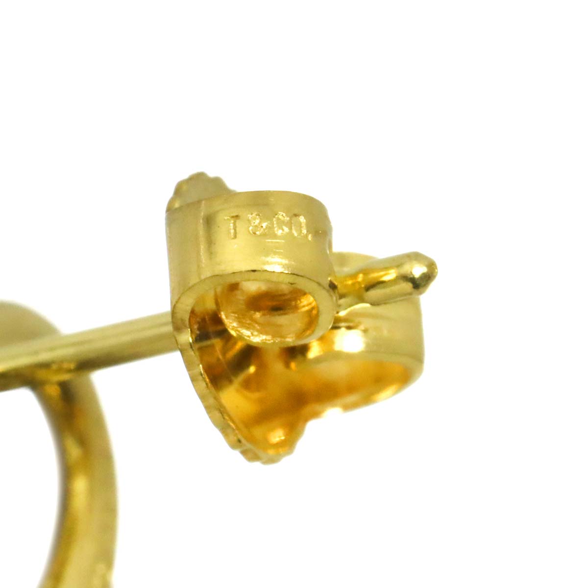 Open Heart Earrings Pierced 18K Yellow Gold 750