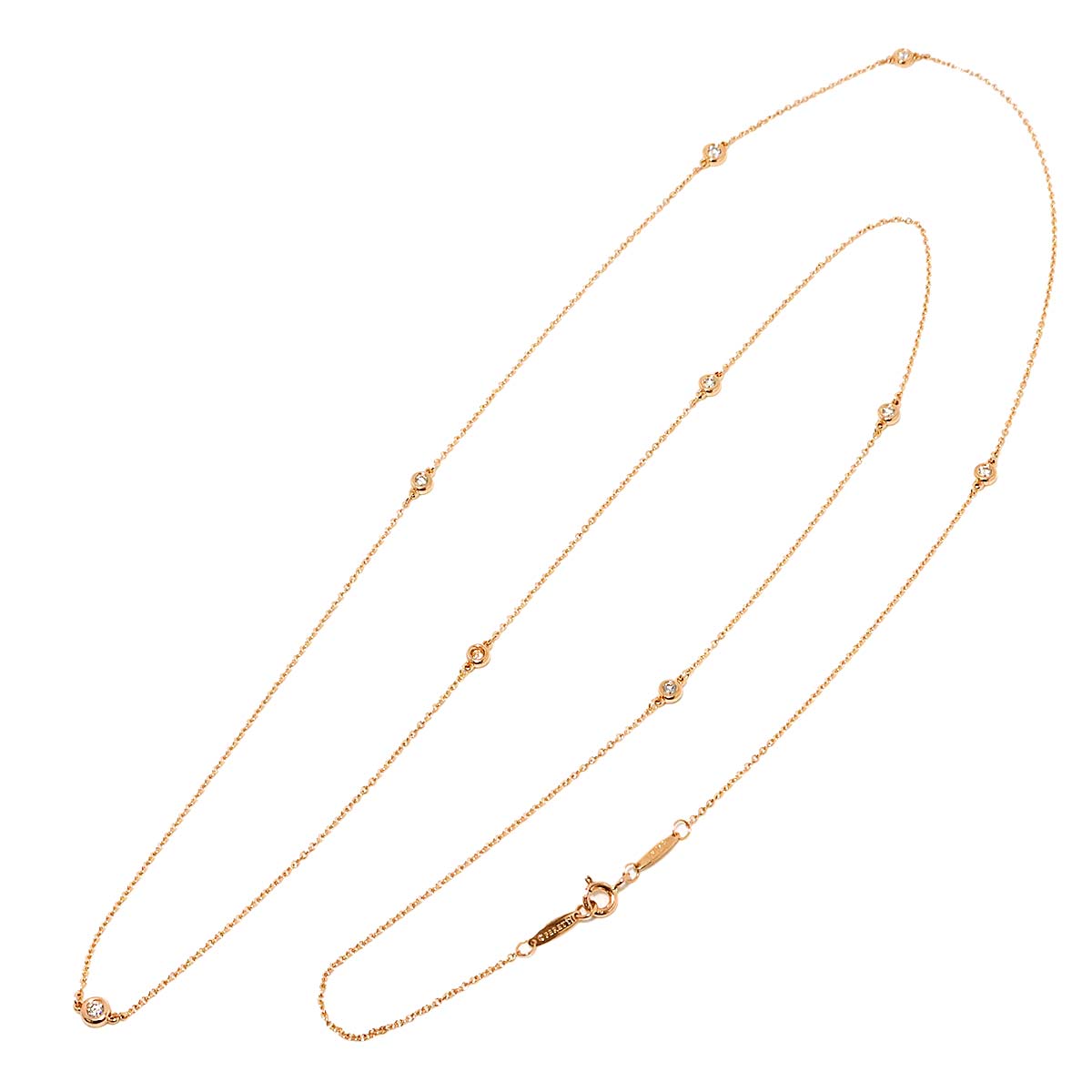 By The Yard Sprinkle Diamond 9P Long Necklace 18K PG 750