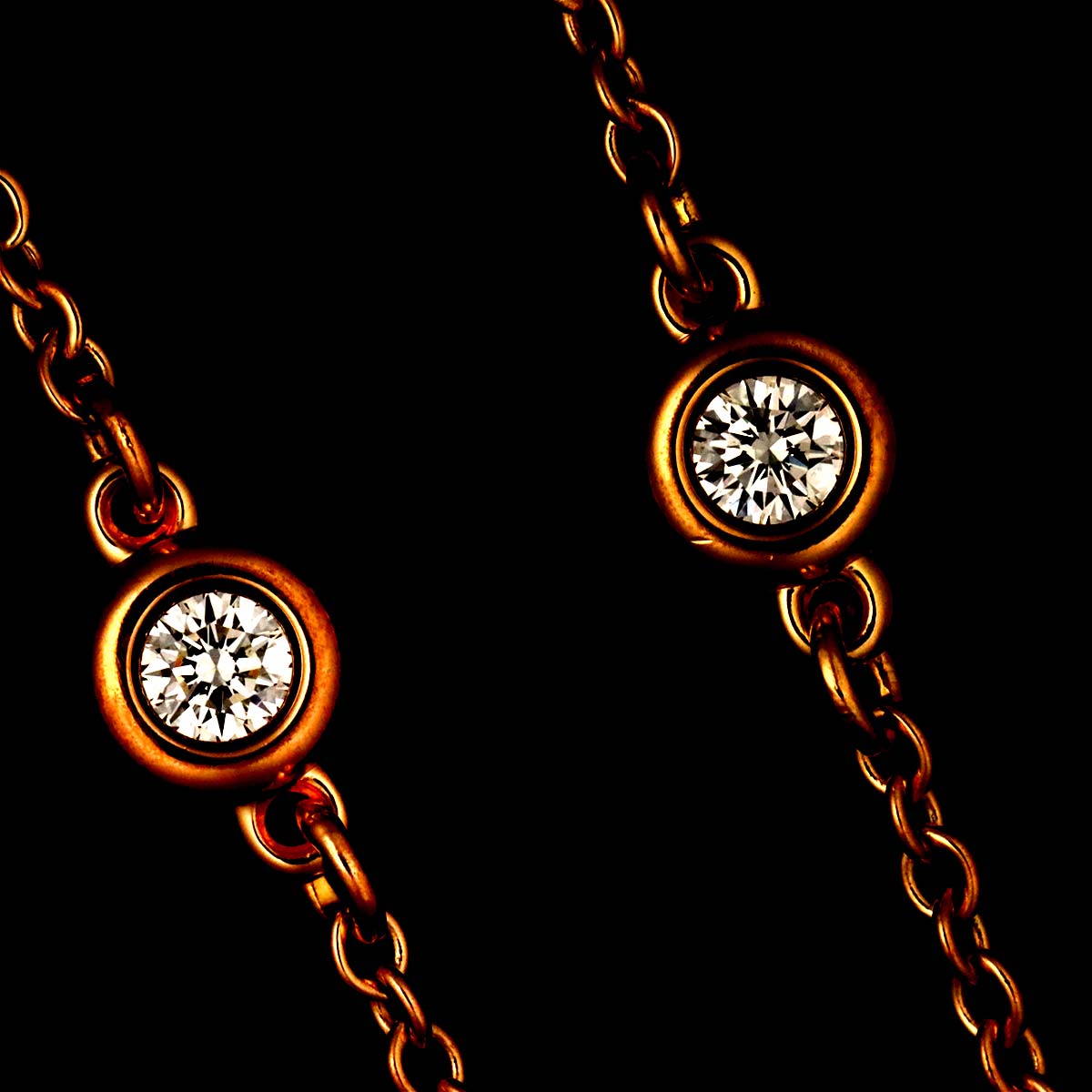 By The Yard Sprinkle Diamond 9P Long Necklace 18K PG 750