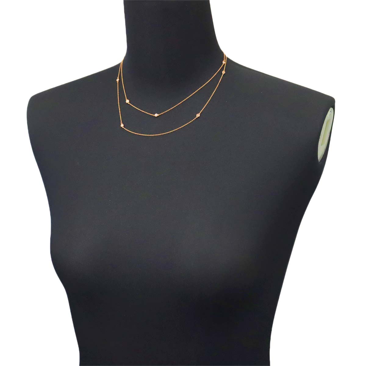 By The Yard Sprinkle Diamond 9P Long Necklace 18K PG 750