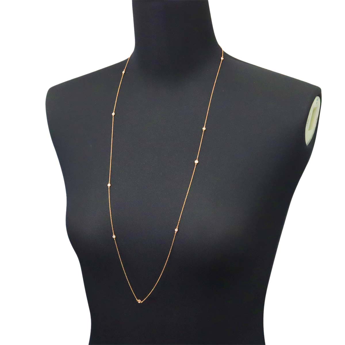 By The Yard Sprinkle Diamond 9P Long Necklace 18K PG 750