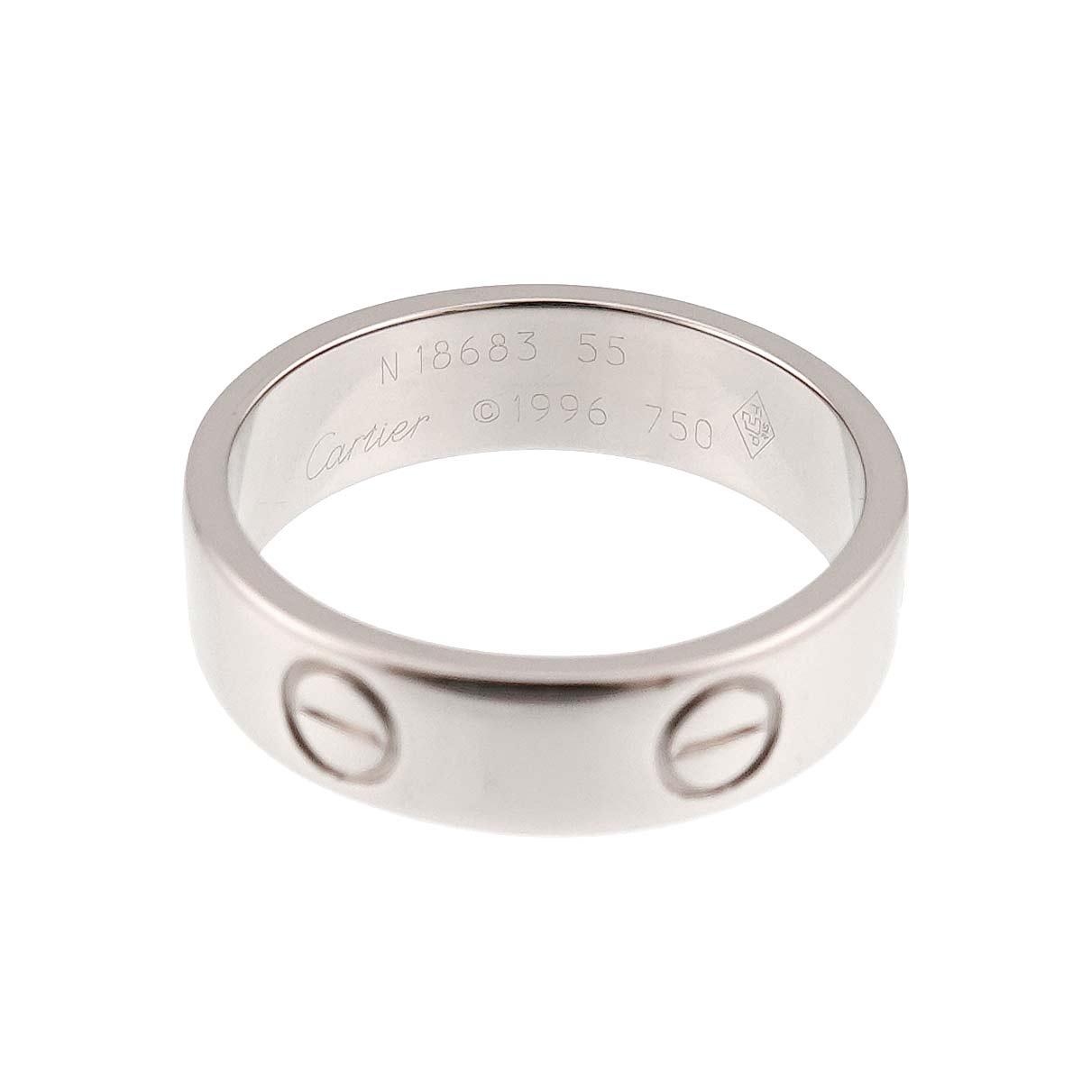 Love Ring 18K White Gold 750 size55 6.75(US)