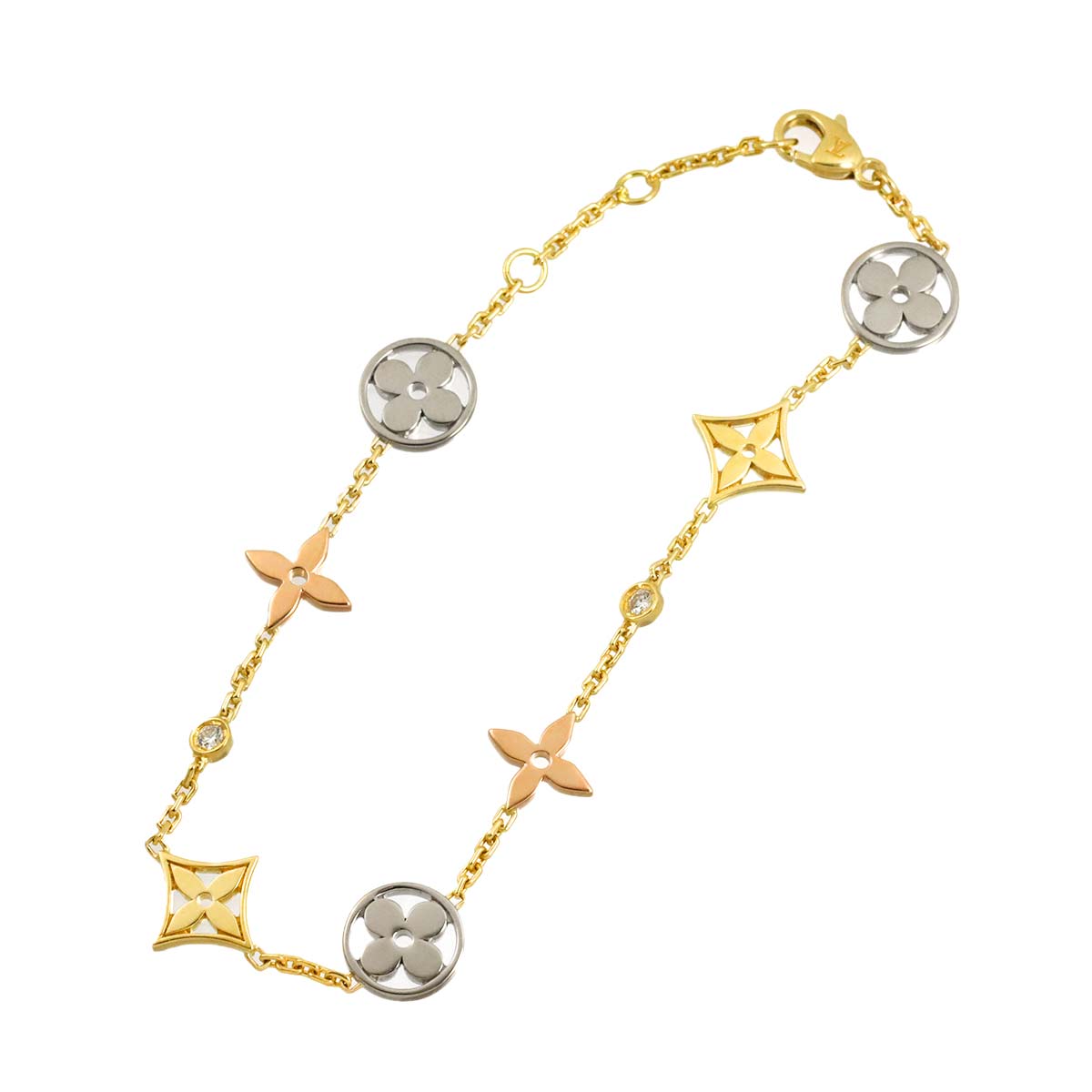 Monogram Diamond Bracelet 18K YG WG PG 750
