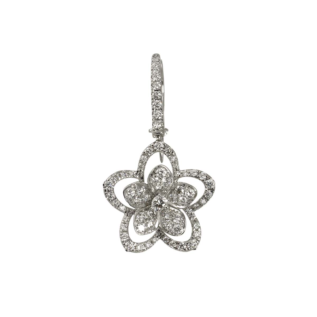Wild flower Diamond Earring 18K WG 750 One Piece only