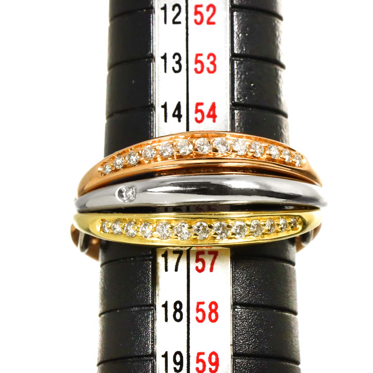 Diamond Ring 18K YG WG PG 750 size7.5(US)