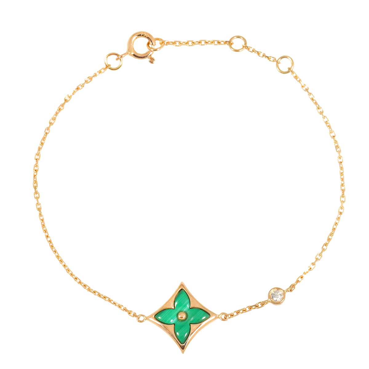 Blossom Malachite Diamond Bracelet 18K Pink Gold 750