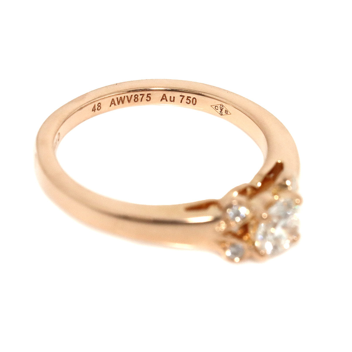Ballerine Diamond 0.34ct G/VVS1/3EX Ring 18K PG 750 48 4.5(US)