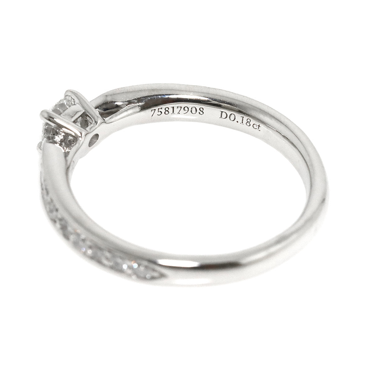 Harmony Diamond 0.18ct F/IF/3EX Ring Pt Size3.25-3.75(US)