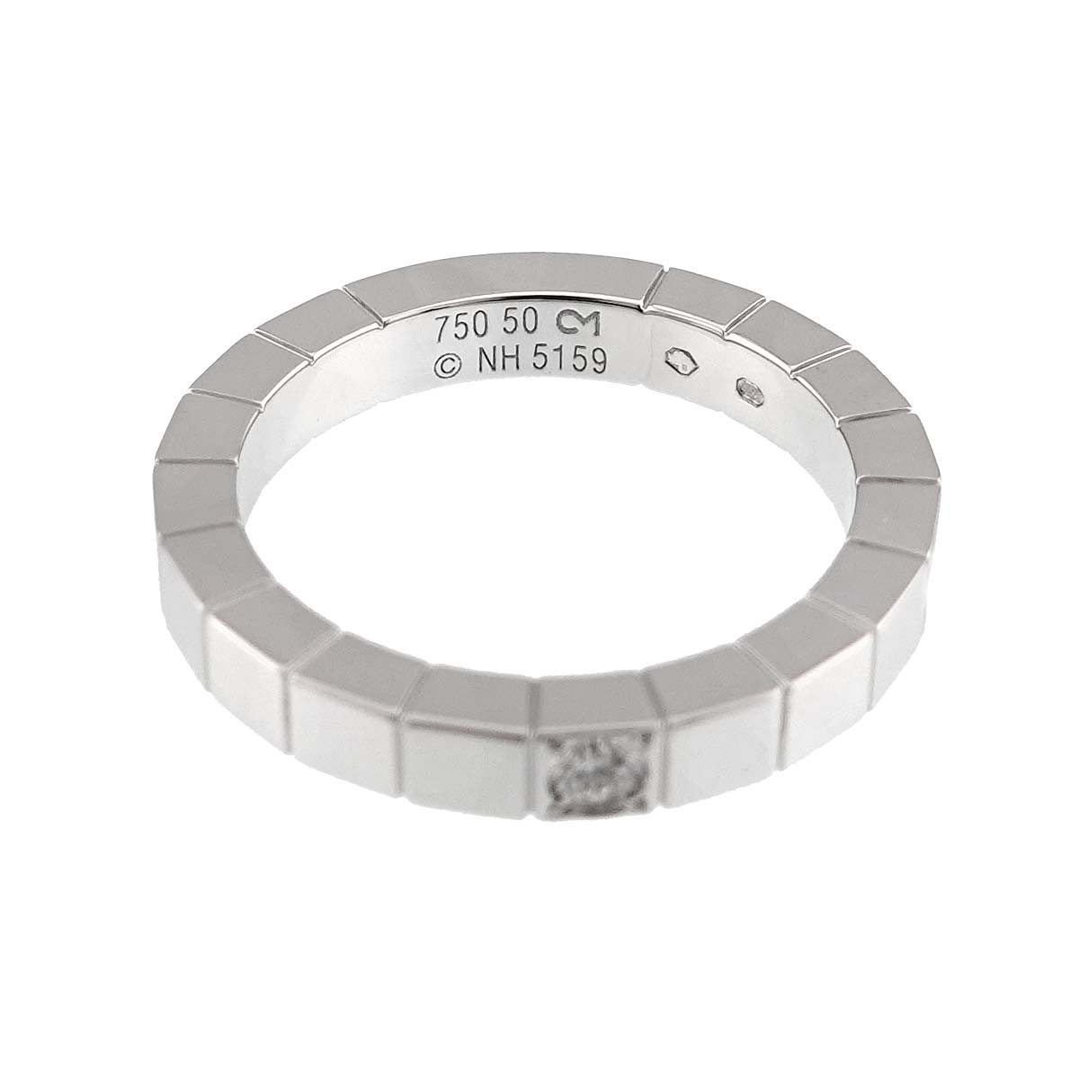 Lanieres Diamond Ring 18K WG 750 size50 5.25(US)