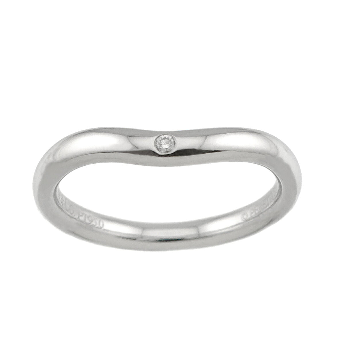 Curved Band Diamond Ring Platinum size3.25(US)