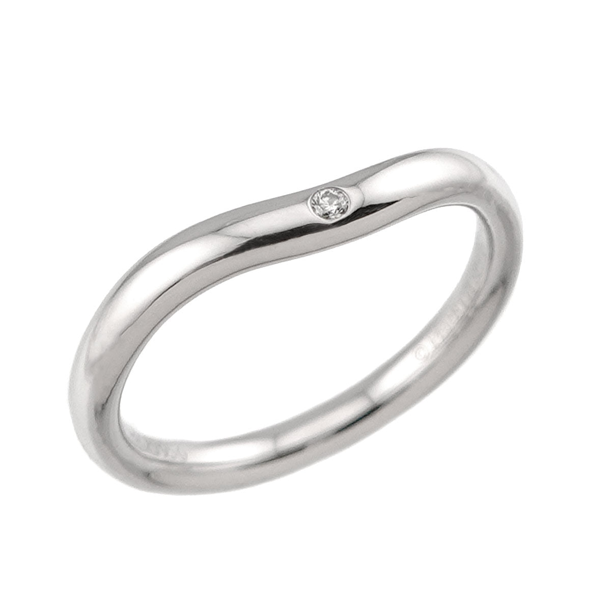 Curved Band Diamond Ring Platinum size3.25(US)
