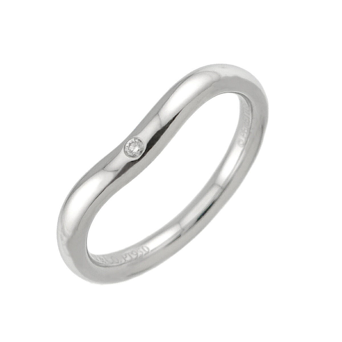 Curved Band Diamond Ring Platinum size3.25(US)