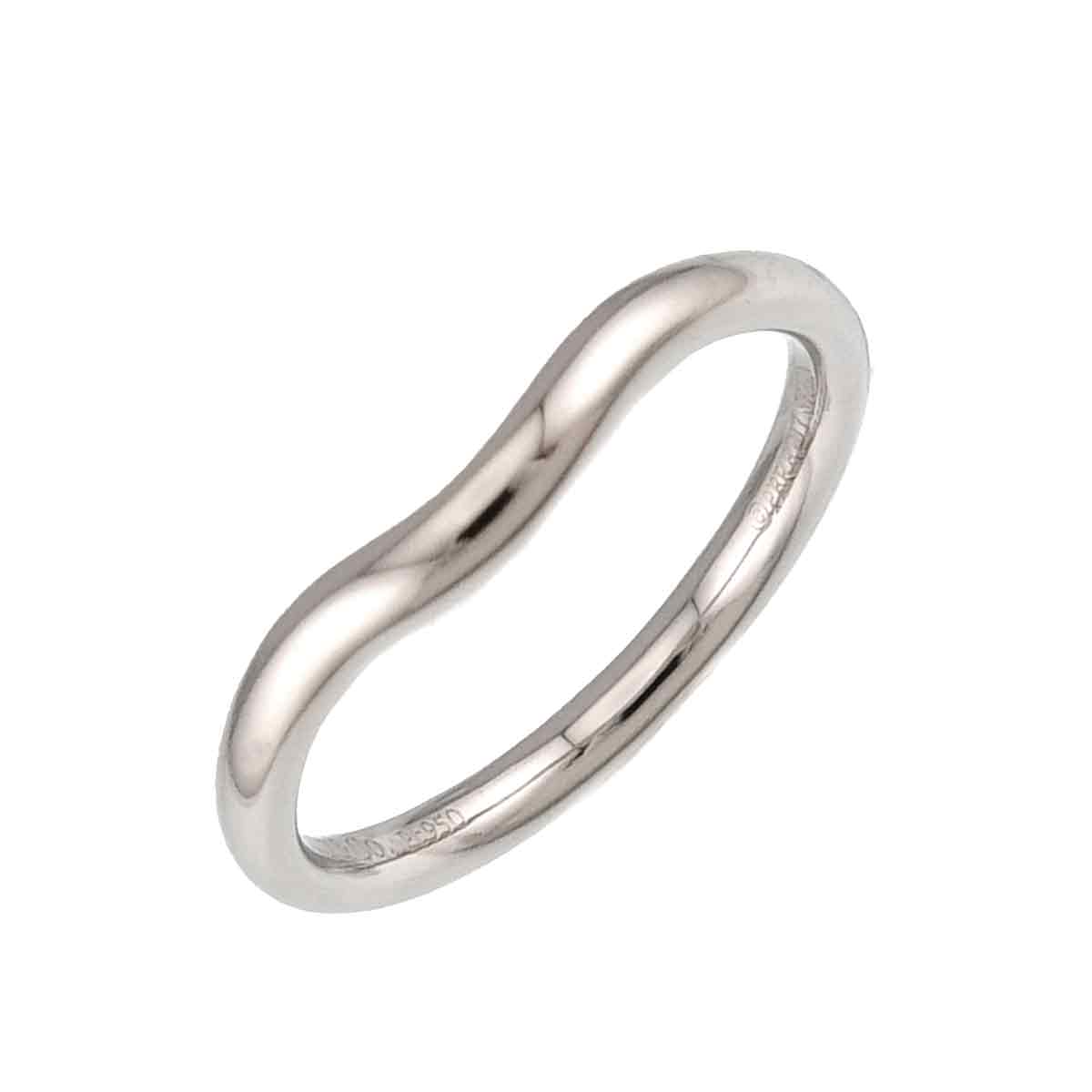 TIFFANY Co. Curved Band Ring Pt Platinum size6-6.25(US)