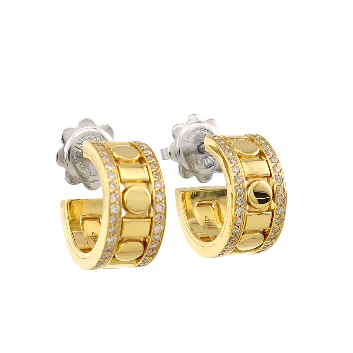 Belle Epoque Diamond Earrings Pierced 18K YG WG 750