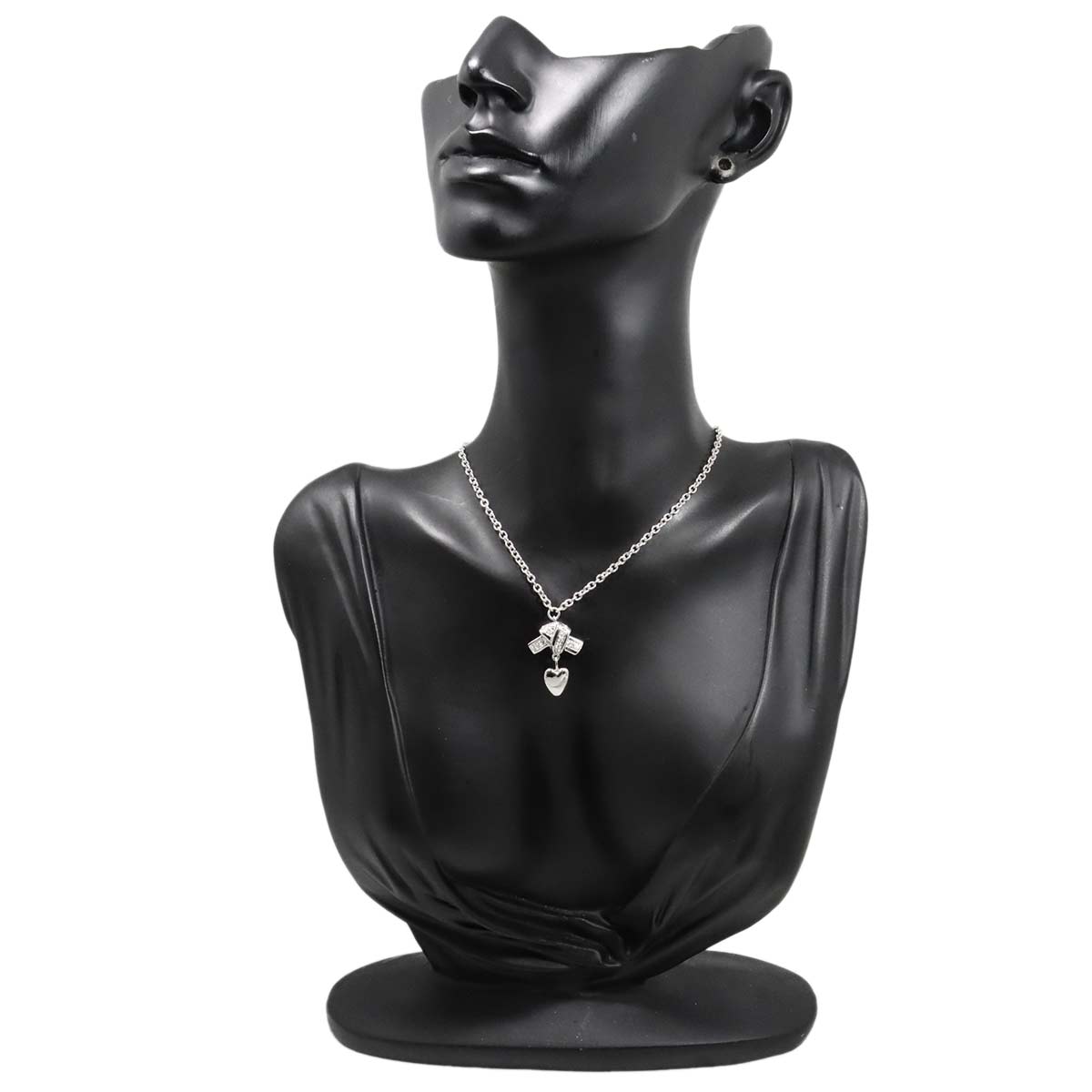 Heart Diamond Necklace 18K White Gold 750
