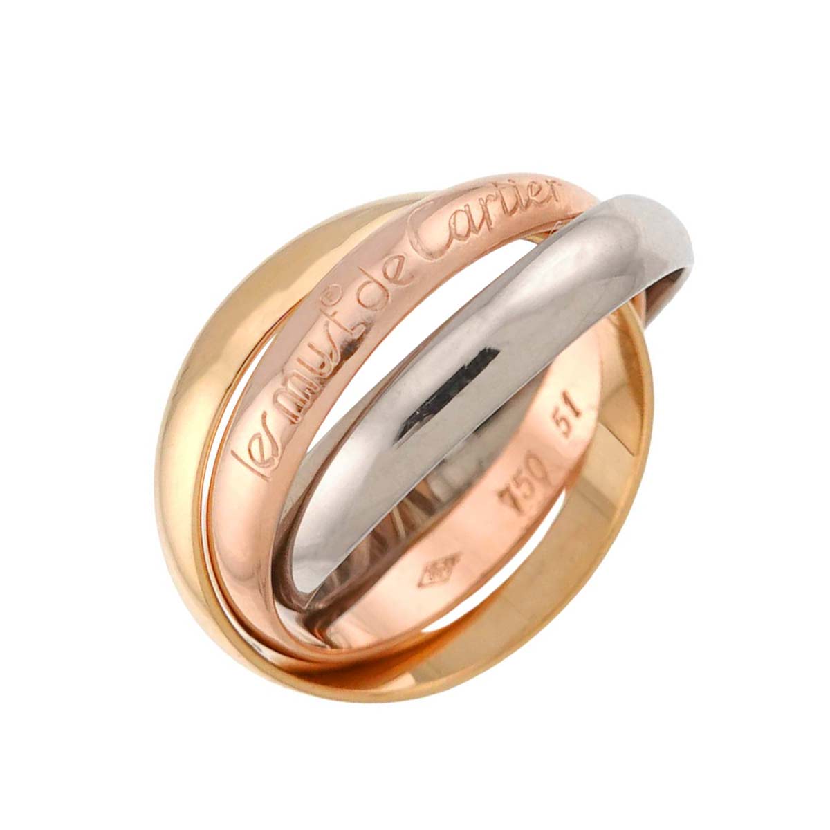 Trinity MM Ring 18K YG WG PG 750 Size51 5.5-5.75(US)