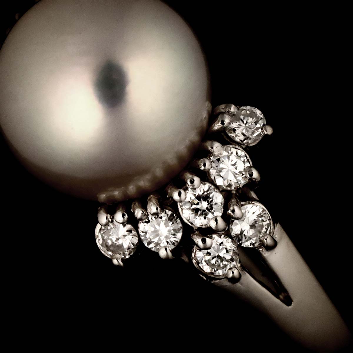 South Sea pearl 9.1mm Diamond 0.32ct Ring Platinum size6(US)