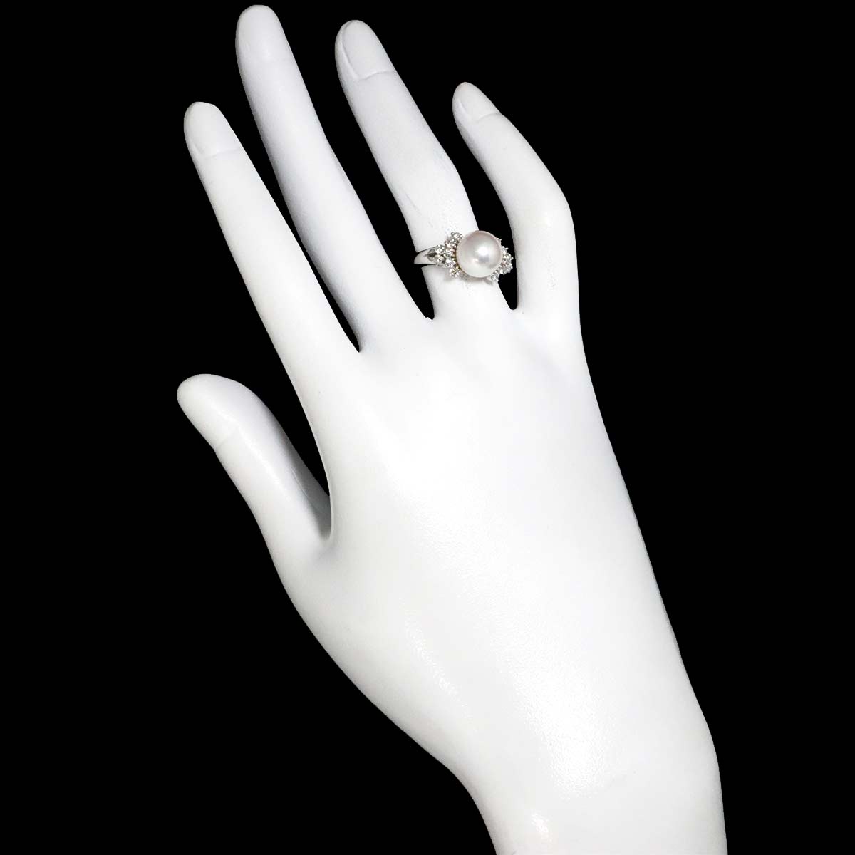 South Sea pearl 9.1mm Diamond 0.32ct Ring Platinum size6(US)