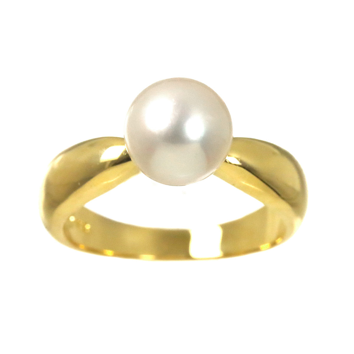 Akoya Pearl 7.7mm Ring 18K YG Size5.5-5.75(US)