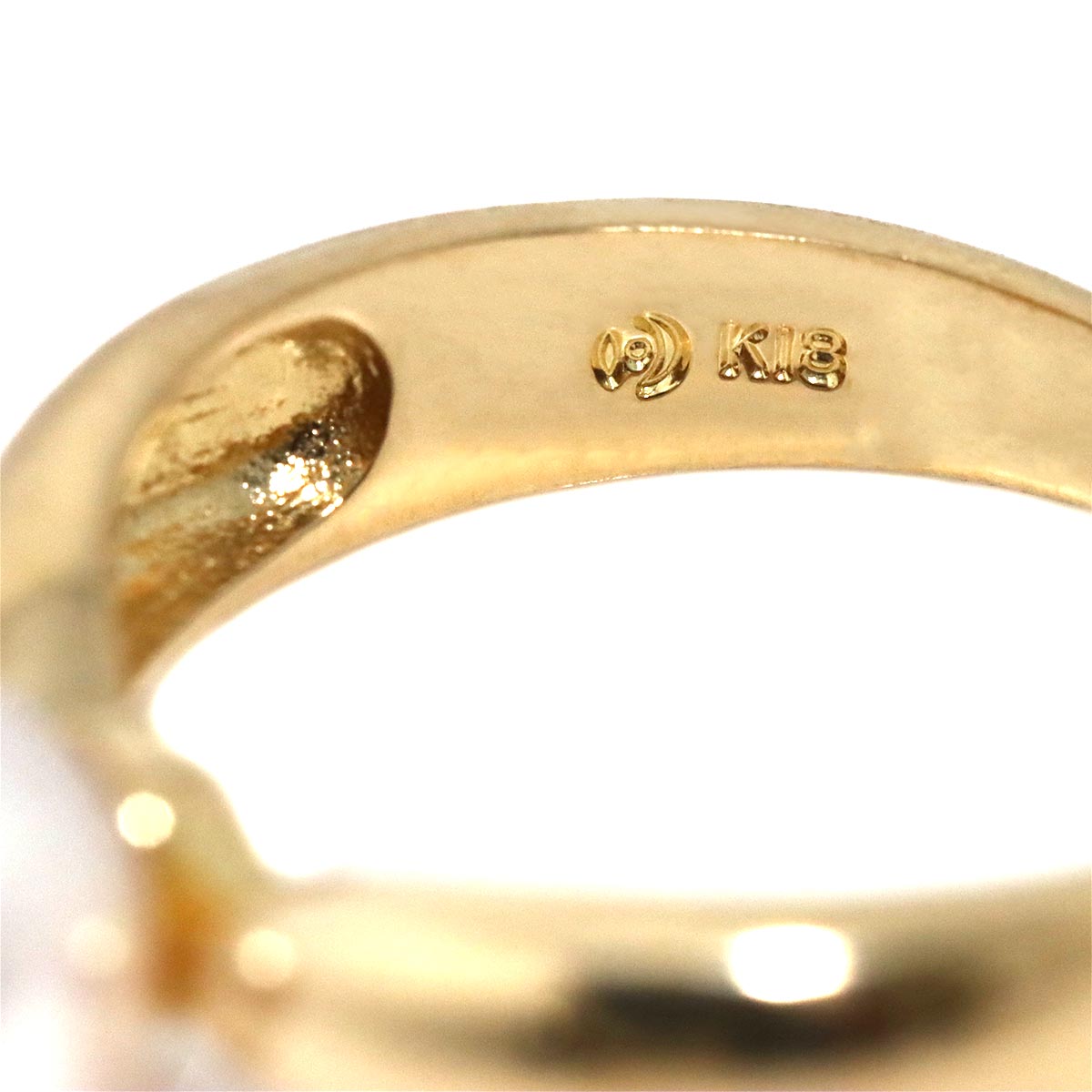 Akoya Pearl 7.7mm Ring 18K YG Size5.5-5.75(US)