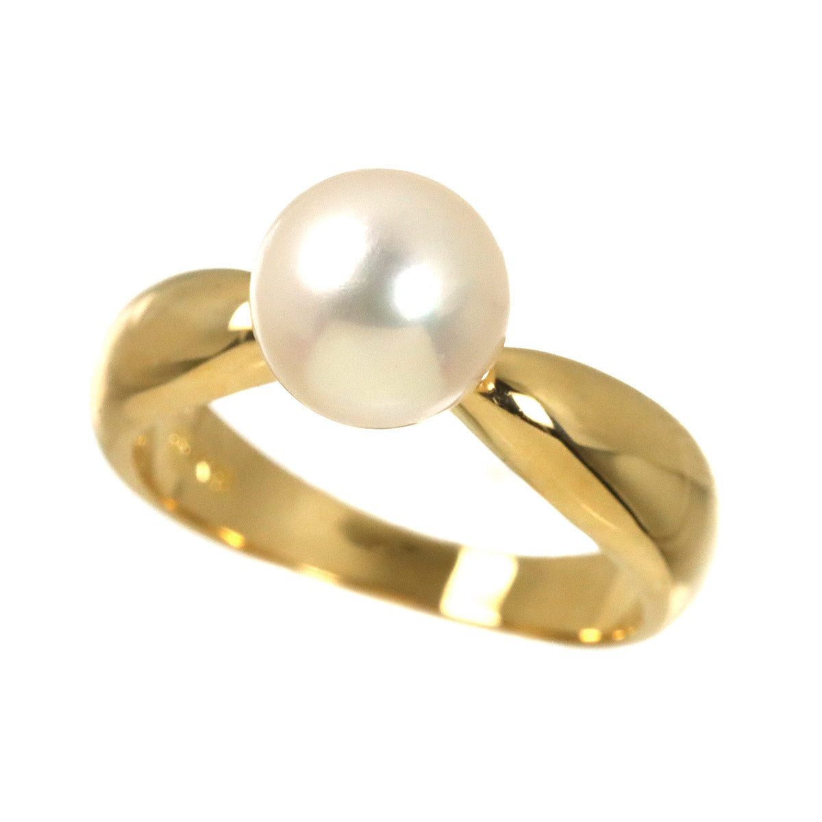 Akoya Pearl 7.7mm Ring 18K YG Size5.5-5.75(US)