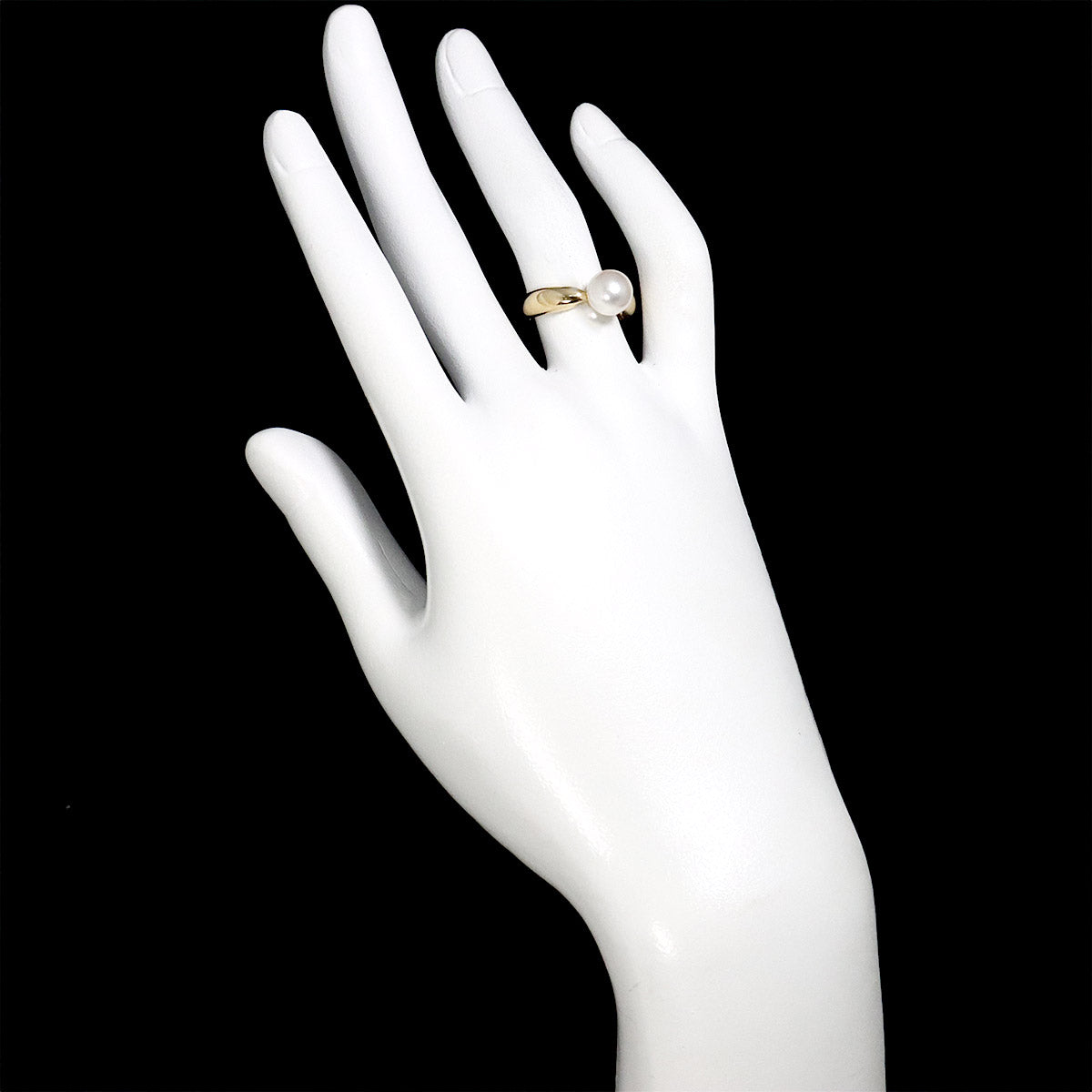 Akoya Pearl 7.7mm Ring 18K YG Size5.5-5.75(US)
