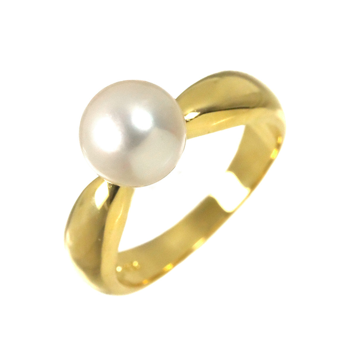 Akoya Pearl 7.7mm Ring 18K YG Size5.5-5.75(US)
