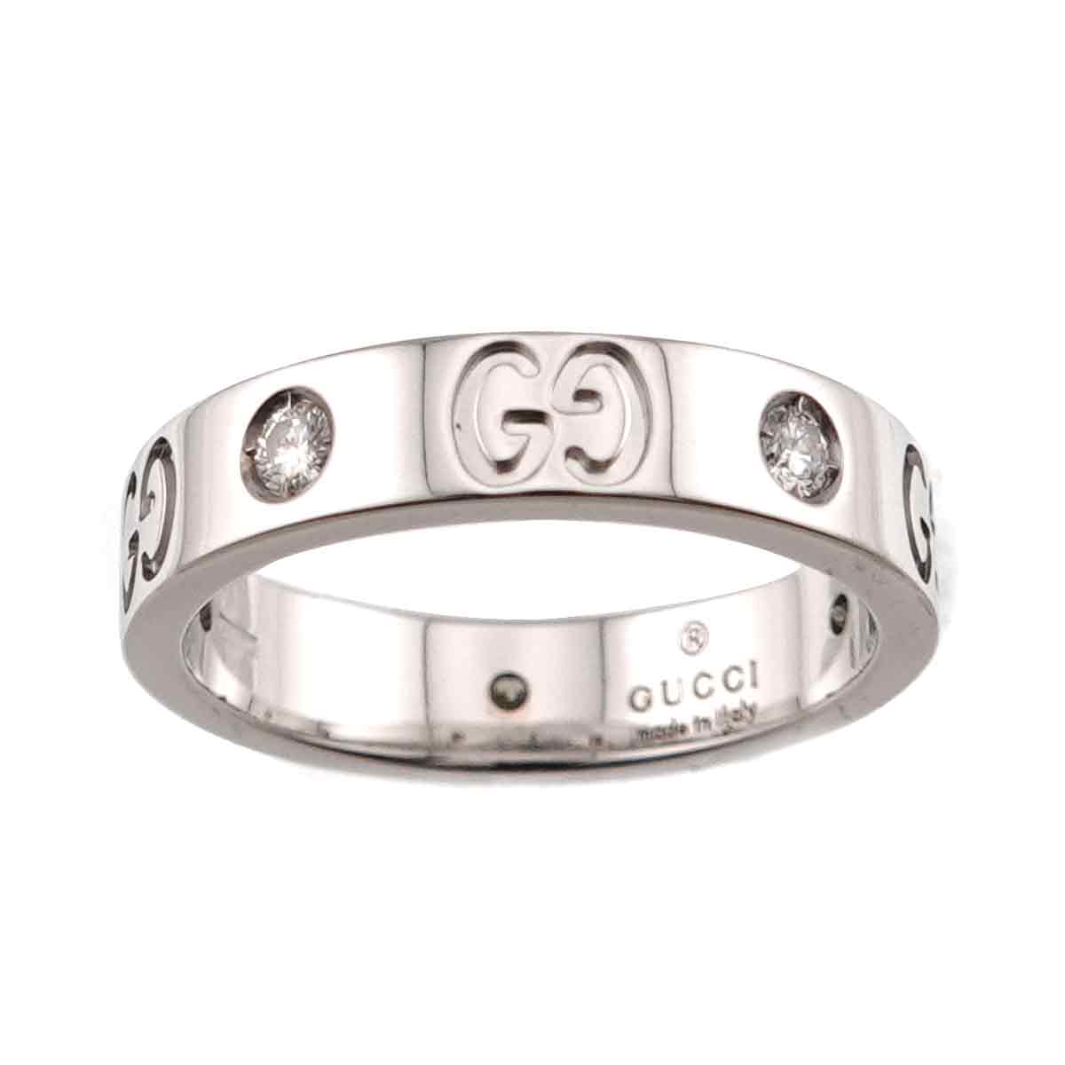 ICON Ring Diamond 18K WG White Gold 750 size9 4.75-5(US)