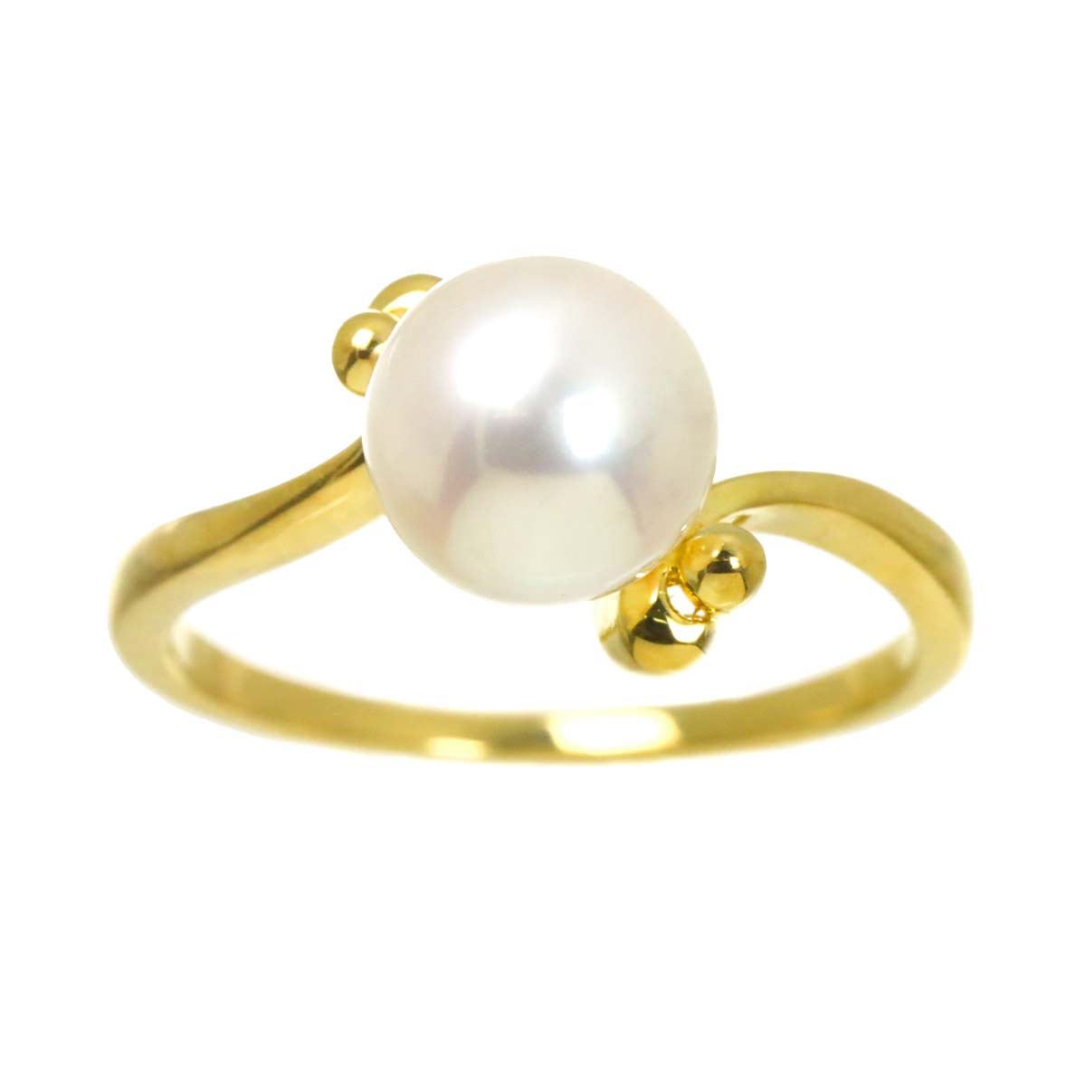 Akoya Pearl 7.5mm Ring 18K YG 750 Size5.5-5.75(US)