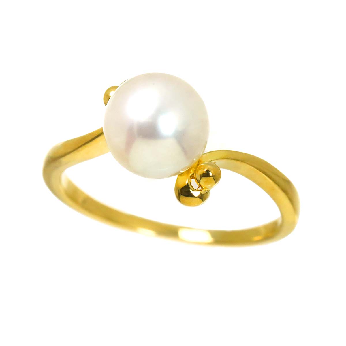 Akoya Pearl 7.5mm Ring 18K YG 750 Size5.5-5.75(US)