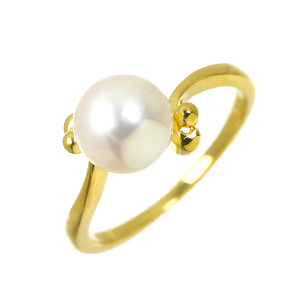 Akoya Pearl 7.5mm Ring 18K YG 750 Size5.5-5.75(US)