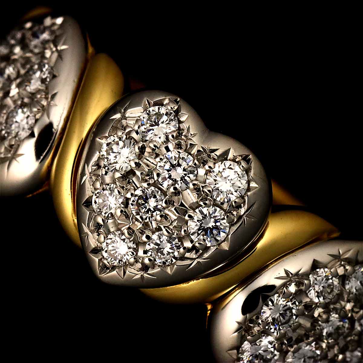 Diamond 0.40ct Ring 18K YG 750 PT Size7.5-7.75(US)