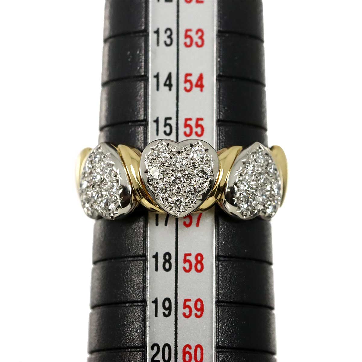Diamond 0.40ct Ring 18K YG 750 PT Size7.5-7.75(US)