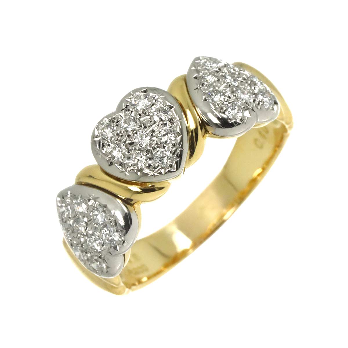 Diamond 0.40ct Ring 18K YG 750 PT Size7.5-7.75(US)