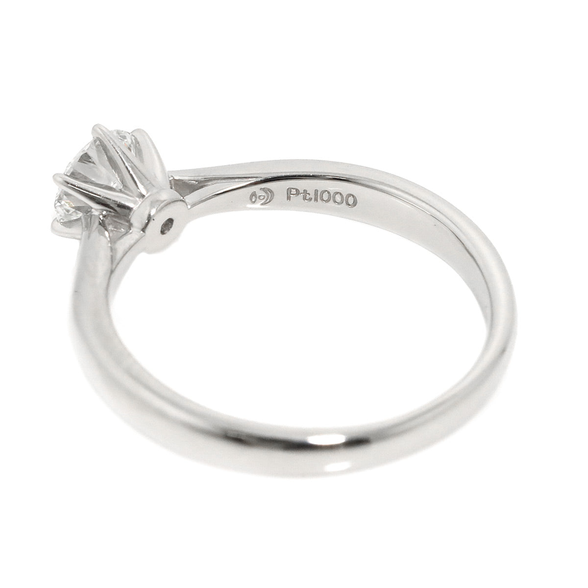 Diamond 0.51ct H/SI1/3EX Ring Pt size5.75-6(US)