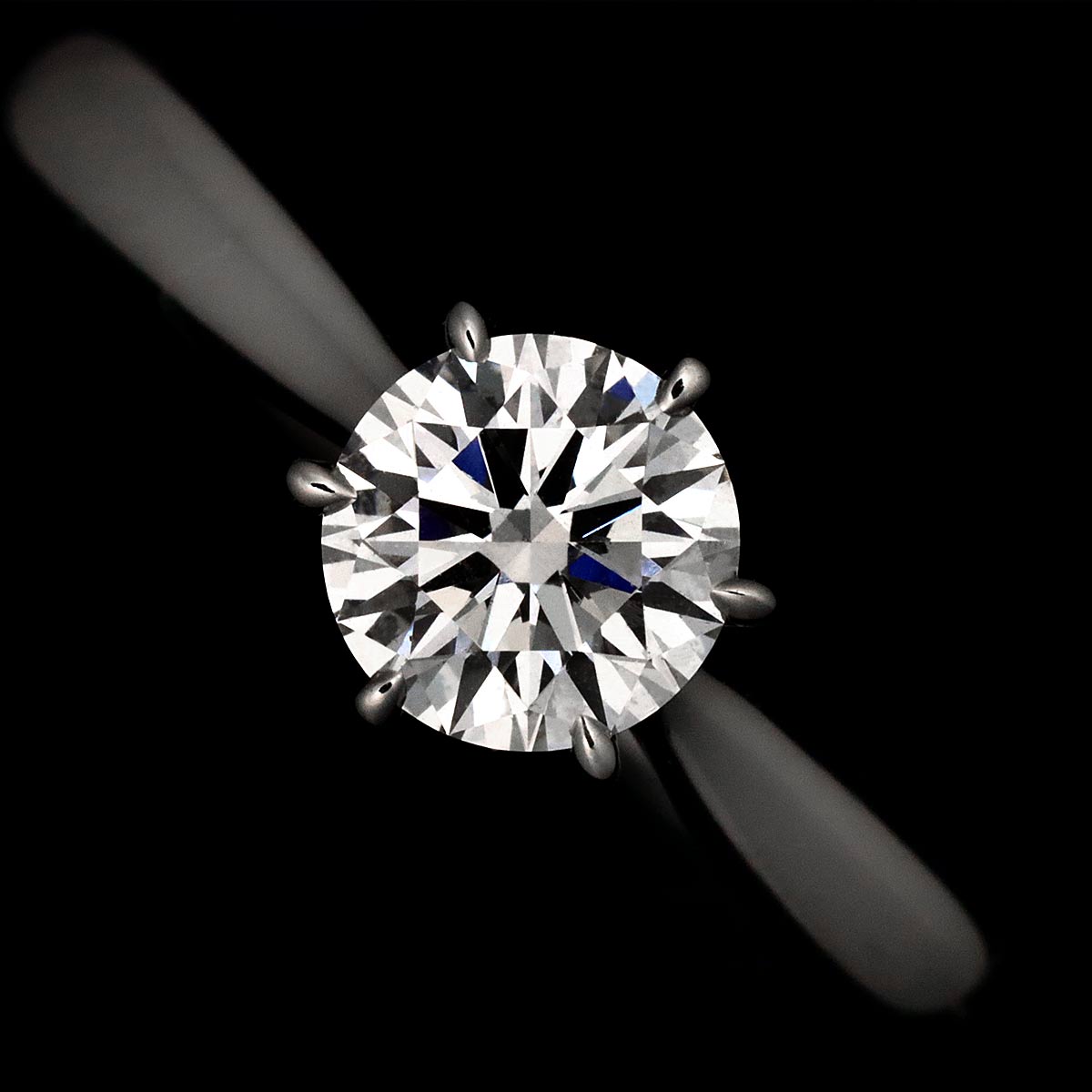 Diamond 0.51ct H/SI1/3EX Ring Pt size5.75-6(US)