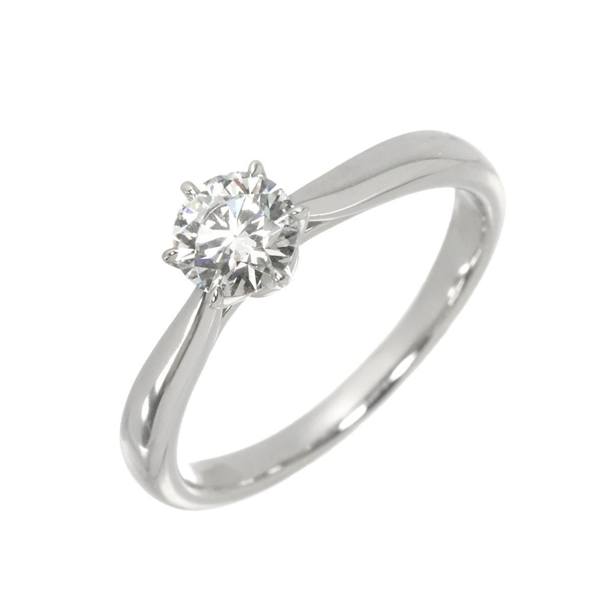 Diamond 0.51ct H/SI1/3EX Ring Pt size5.75-6(US)
