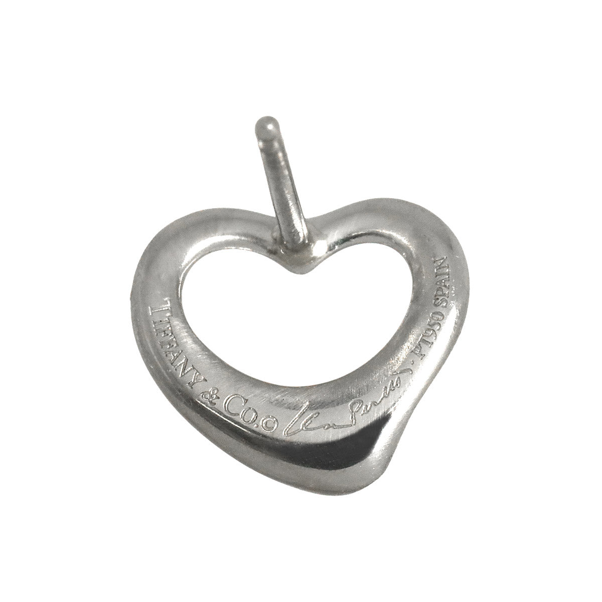 Open Heart Earrings Pierced Pt