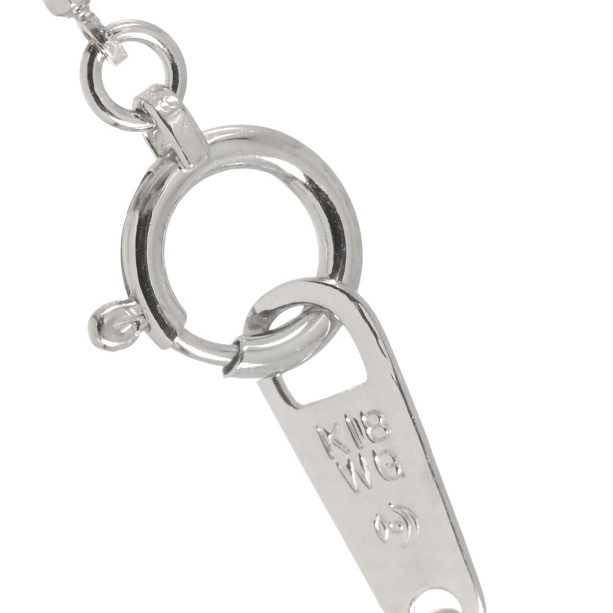 Baby Pearl 4.2-4.0mm Diamond 0.03ct Necklace 18K WG 750