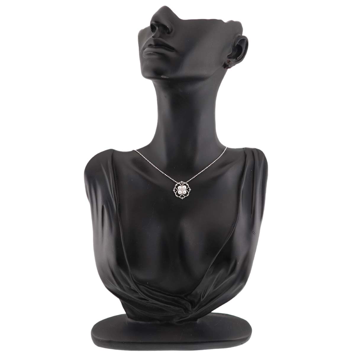 Baby Pearl 4.2-4.0mm Diamond 0.03ct Necklace 18K WG 750