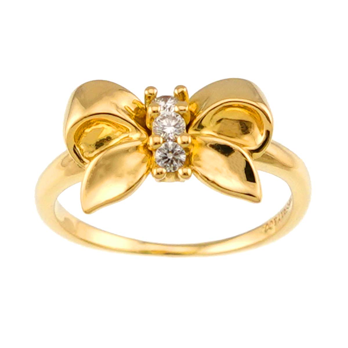 Diamond Ring 18K YG 750 Size4.5(US)